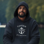 Sudadera Navy Blue Captain Boat Nautical Anchor Ship<br><div class="desc">Navegar con estilo con el Capitán Azul de la Marina Barco Náutico Ancla Hoodie. Este establecimiento de primera categoría presenta un estilo clásico azul marino y un diseño de anclaje y barco llamativo, perfecto para los amantes del mar. Diseñado con tejidos suaves e inmaculados, garantiza el confort durante todo el...</div>