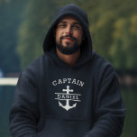 Sudadera Navy Blue Captain Boat Nautical Anchor Ship<br><div class="desc">Navegar con estilo con el Capitán Azul de la Marina Barco Náutico Ancla Hoodie. Este establecimiento de primera categoría presenta un estilo clásico azul marino y un diseño de anclaje y barco llamativo, perfecto para los amantes del mar. Diseñado con tejidos suaves e inmaculados, garantiza el confort durante todo el...</div>
