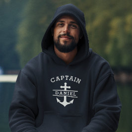Sudadera Navy Blue Captain Boat Nautical Anchor Ship