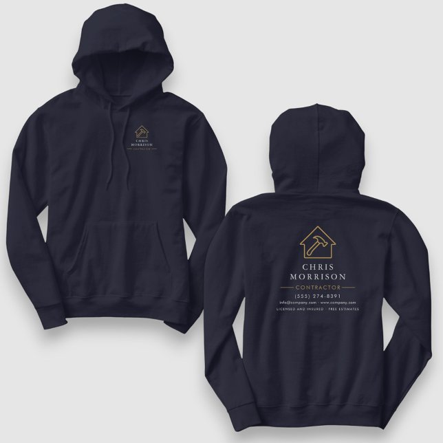 Sudadera Navy Blue Gold Contractor Home Repair Work (Subido por el creador)