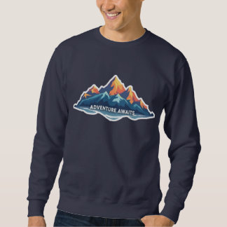 Sudadera Navy Gráfica Montaña Aventura Esperando