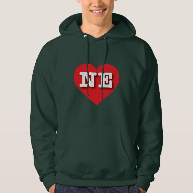Sudadera Nebraska Corazón Rojo - Amo NE (Anverso)