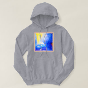 Sudadera Nebula Estrellas azul, amarillo y blanco lechoso.