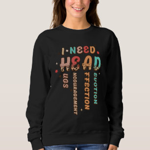 Sudadera Necesito abrazos en la cabeza, ánimo, afecto, devo