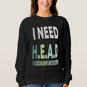 Sudadera Necesito abrazos en la cabeza ánimo afecto devoció