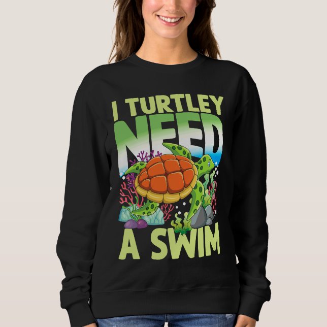 Sudadera NECESITO ABSOLUTAMENTE NADAR para Tortugas (Anverso)
