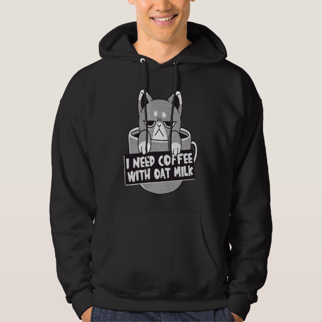 Sudadera Necesito Café Con Gato De Leche De Oro (Anverso)