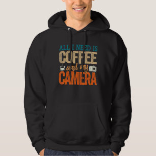 Sudadera Necesito Café Y Mi Cámara Vintage