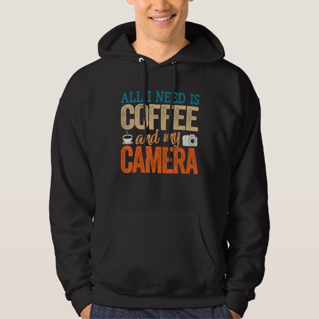 Sudadera Necesito Café Y Mi Cámara Vintage (Anverso)