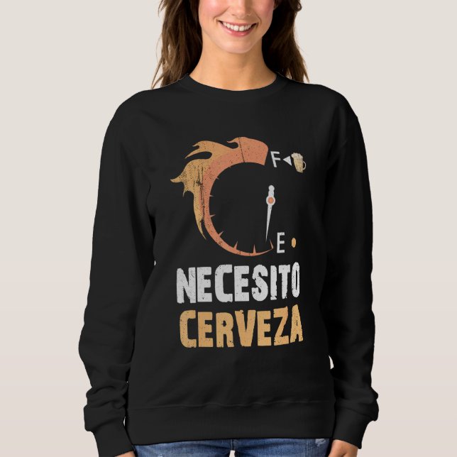 Sudadera Necesito Cerveza Ventilador Mexicano Tanque Vacío  (Anverso)