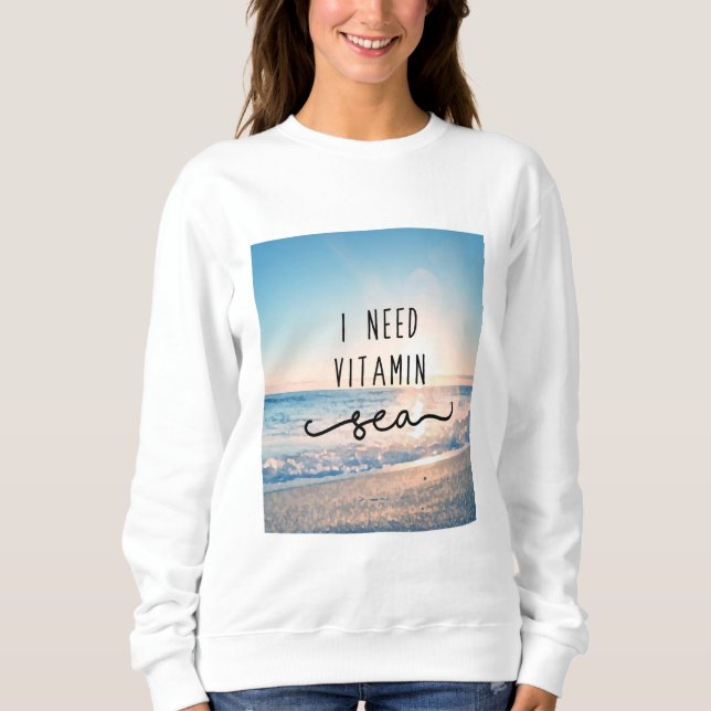 Sudadera Necesito el mar de la vitamina (Anverso)