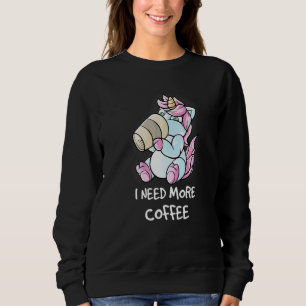 Sudadera Necesito Más Café En Mi Cafeína Mug Nerd Unicorn