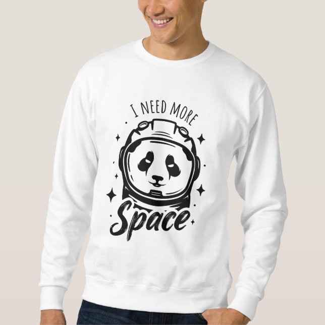 Sudadera Necesito más espacio - Gracioso astronauta panda (Anverso)