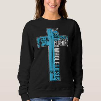 Sudadera Necesito Pescar Jesús Pescado Cruzado Cristiano 15