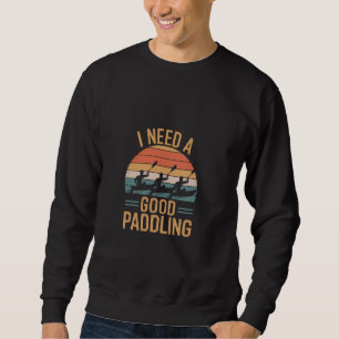 Sudadera Necesito una buena canoa de puesta de sol retro pa