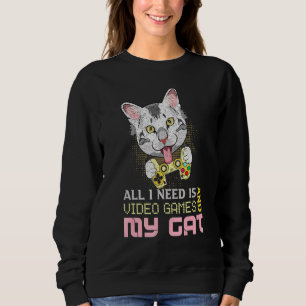Sudadera Necesito Videojuegos Y Gatito De Gamer De Gatos