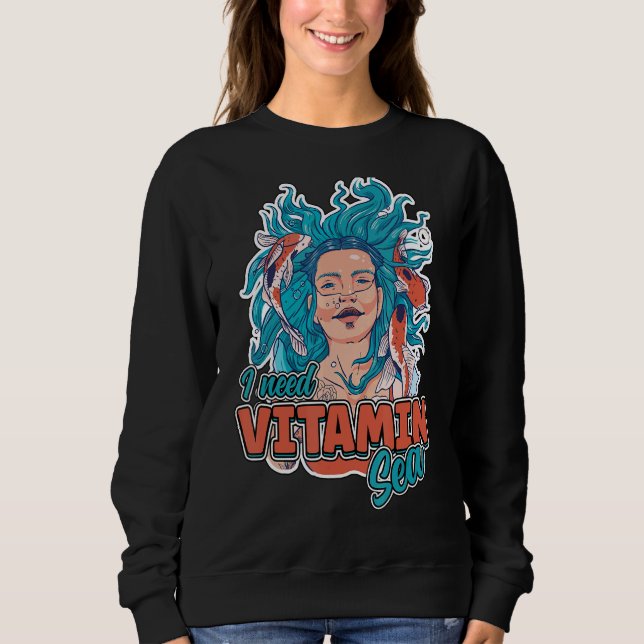 Sudadera Necesito Vitamina Sea Wave Koi Fish Summer (Anverso)