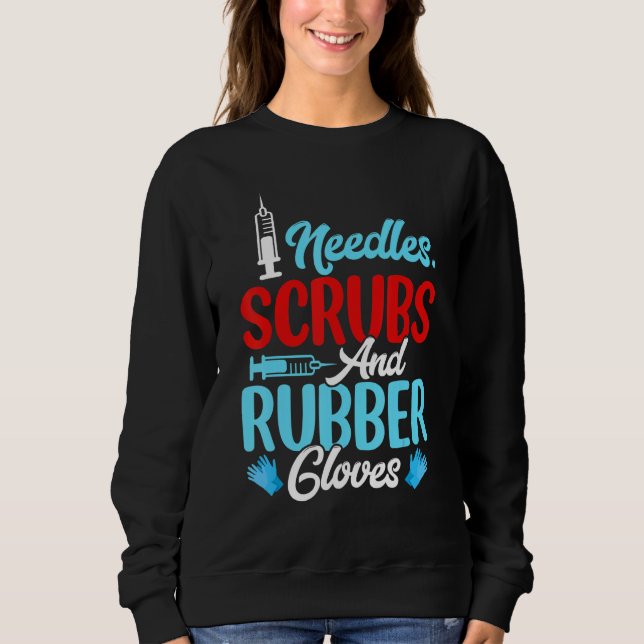 Sudadera Needles Glove   Phlebotomist Nurse Technician Wome (Anverso)