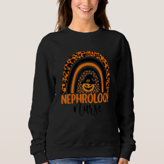 Sudadera Nefrología Nurse Leopard Rainbow Halloween Calabaz