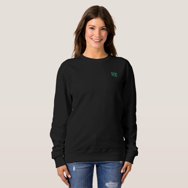 Sudadera negra con bolsillo para mujeres Mojo (Anverso completo)