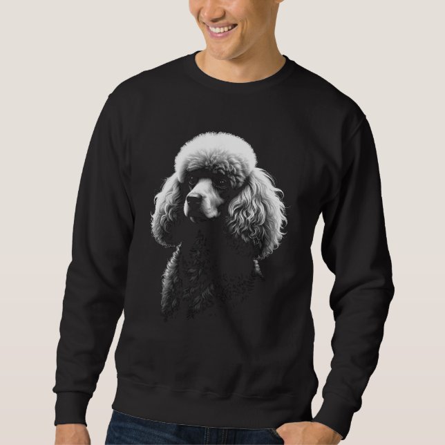 Sudadera negra con cabeza de perro caniche arte os (Anverso)