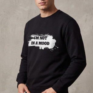 Sudadera negra con cita sarcástica "No estoy de hu