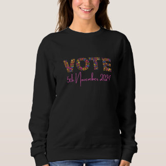 Sudadera negra con floral "Vote"
