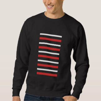 Sudadera negra con líneas blancas y rojas