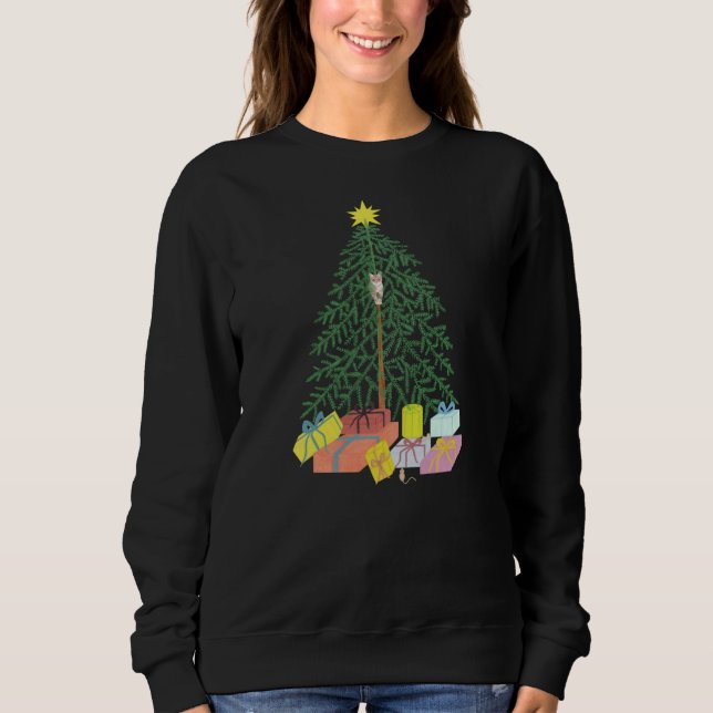 Sudadera negra de árbol de Navidad (Anverso)