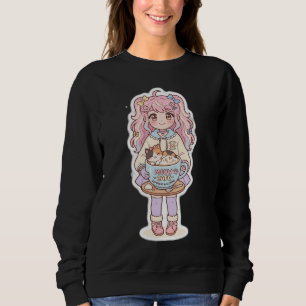 Sudadera negra de chica de anime Chibi de Kawaii N