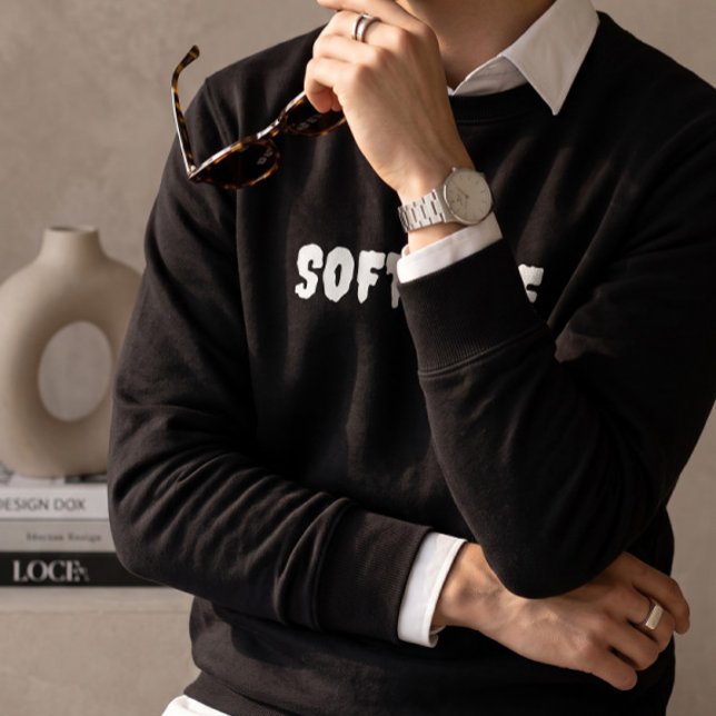 Sudadera negra de cuello redondo para hombre Soft  (Subido por el creador)