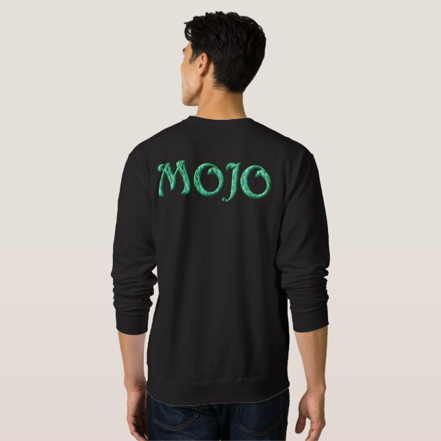 Sudadera negra de hombre mojo atrás (Reverso completo)