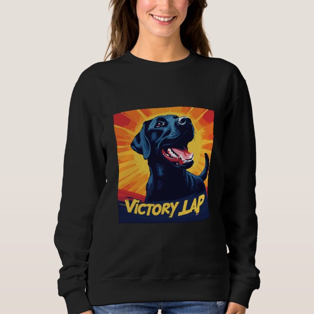 Sudadera negra de Labrador de vuelta victoriosa -  (Anverso)