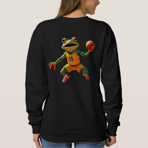 Sudadera negra de mujer con Basketball Frog en la