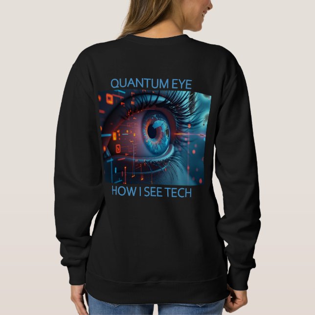 Sudadera negra de mujer Quantum Eye tech parte tra (Reverso)