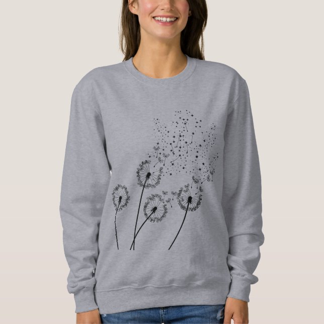 Sudadera negra de Star Dandelion (Anverso)