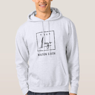Sudadera Negra Gris claro Añadir el logotipo con el nombre