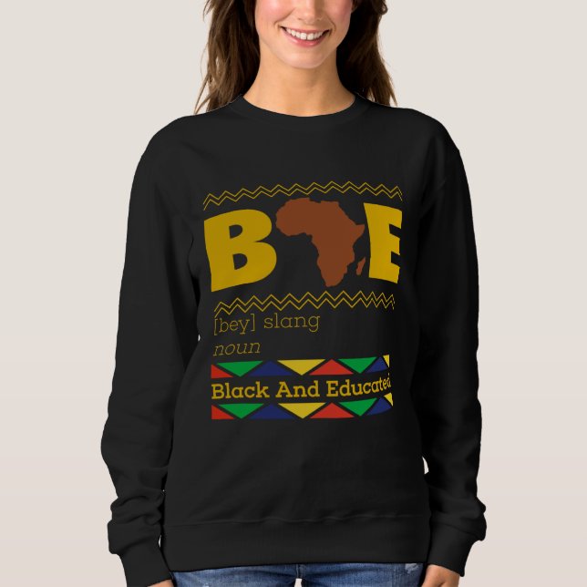 Sudadera Negra Y Educada Bae Orgullo Negro Poder De Chica N (Anverso)