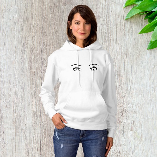 Sudadera Negrita Ilustracion de ojos misteriosos en blanco  (Subido por el creador)