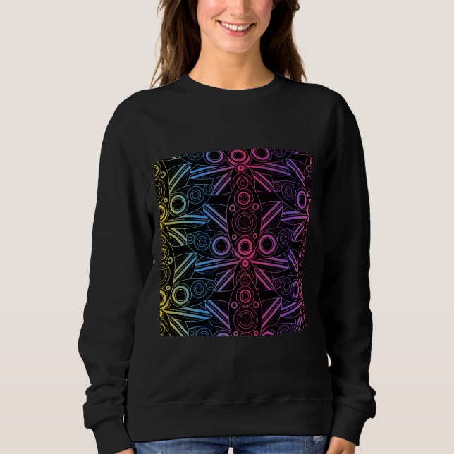 Sudadera Negro arcoiris Lotus de color (Anverso)