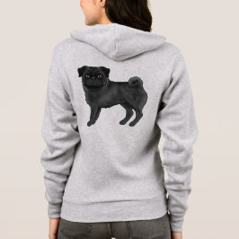 Sudadera Negro Color De Abrigo Pug Mops Ilustracion De Raza