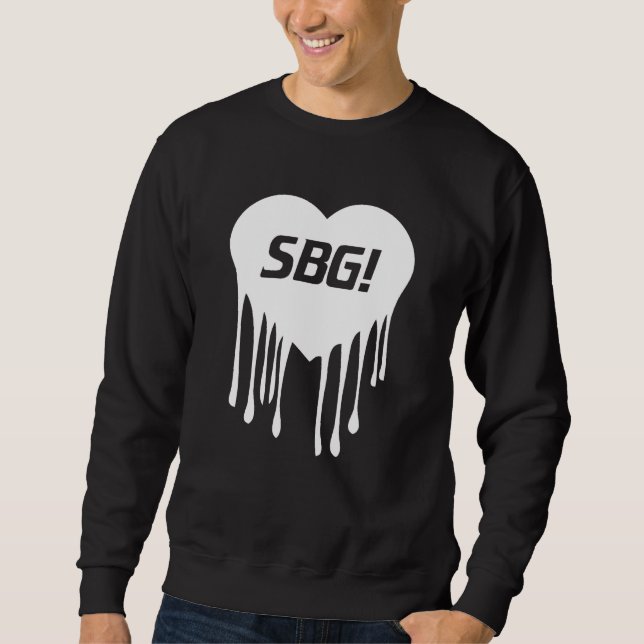 Sudadera Negro Crewneck del corazón de SBG (Anverso)