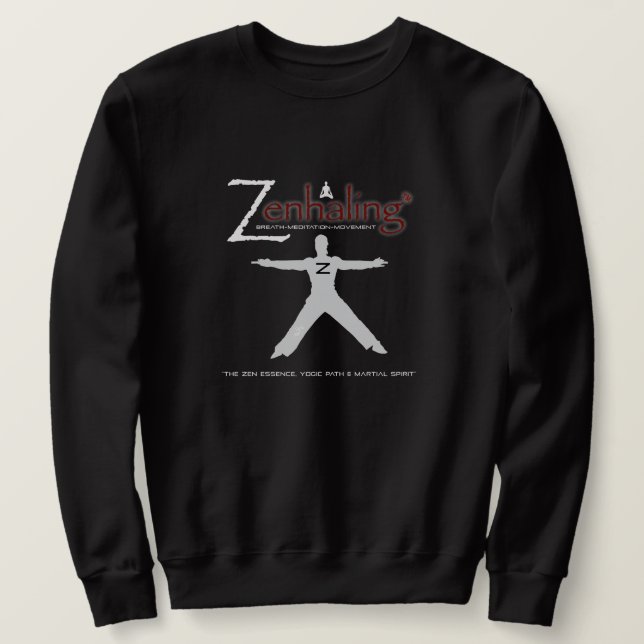 Sudadera Negro de la camiseta de los hombres de Zenhaling (Anverso del diseño)