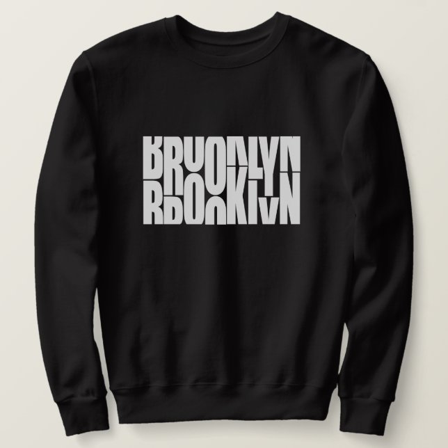 Sudadera Negro de los hombres al estilo de Brooklyn (Anverso del diseño)
