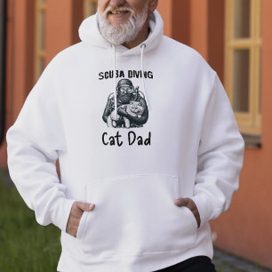 Sudadera Negro lindo sobre papá de gato de buceo en Scuba b