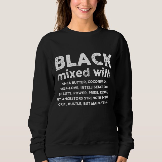 Sudadera Negro mezclado con mantequilla de karité afroameri (Anverso)