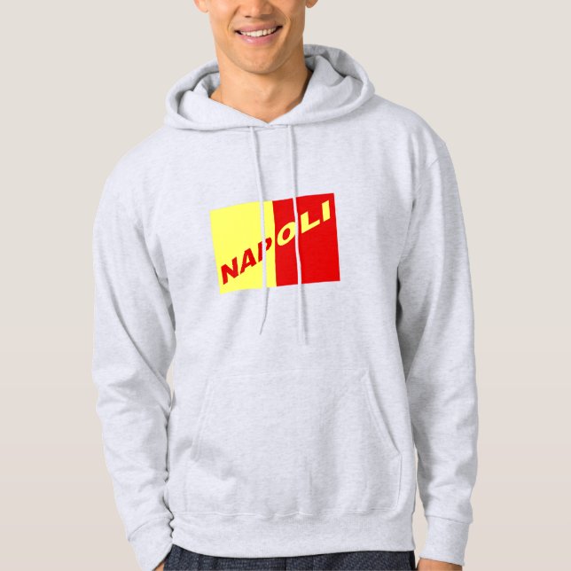 Sudadera Negro Pullover con el capó NAPOLI ITALIA (Anverso)