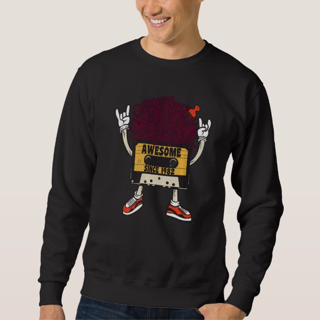 Sudadera Negro sin disculpas increíble desde 1982 africano  (Anverso)