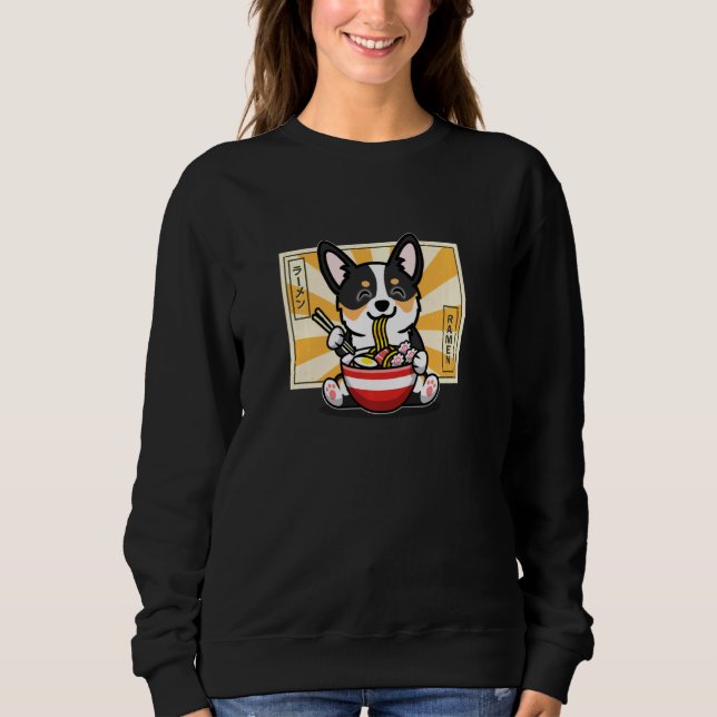 Sudadera Negro Tricolor Corgi Pullover (Anverso)