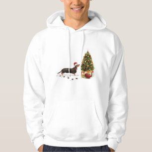 Sudadera Negro y Tan Dachshund Navidades graciosos perro